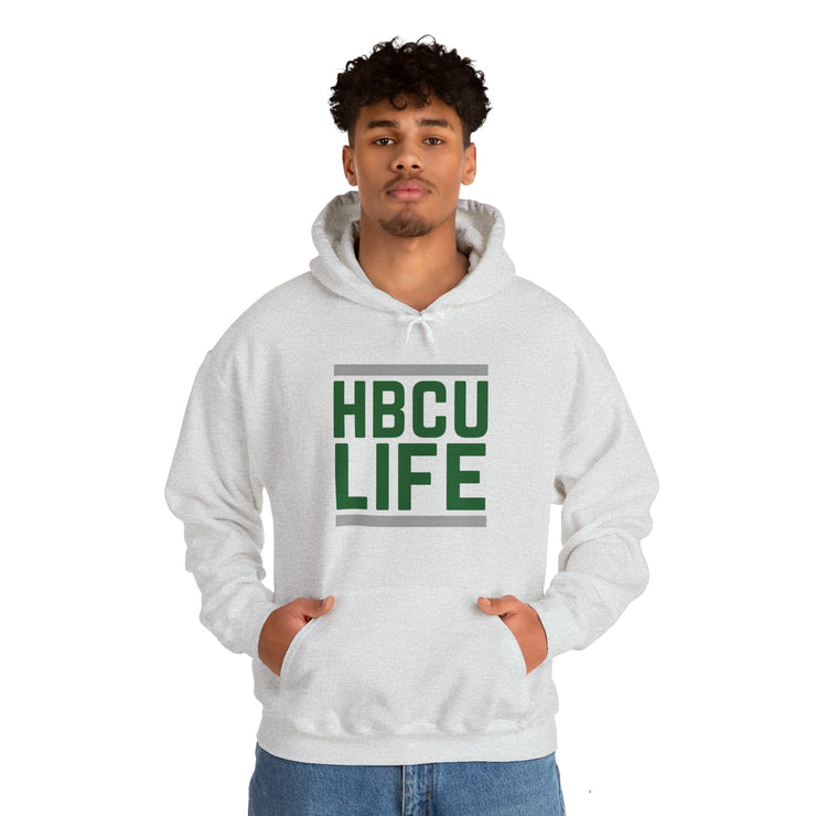 Classic HBCU LIFE Green & Grey School Colors Rep Interdenominational Theological Center & Shelton State Community College Unisex Hooded Sweatshirt