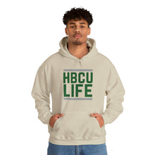 Load image into Gallery viewer, Classic HBCU LIFE Green &amp; Grey School Colors Rep Interdenominational Theological Center &amp; Shelton State Community College Unisex Hooded Sweatshirt
