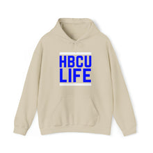 Load image into Gallery viewer, Classic HBCU LIFE Reflux Blue and White School Colors Rep Fayetteville State University, Selma University, J. F. Drake State Technical College, Hampton University, University of the Virgin Islands &amp; St. Philip&#39;s College Unisex Hooded Sweatshirt
