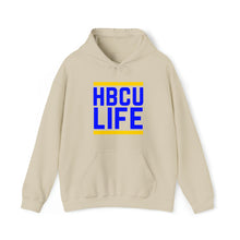 Load image into Gallery viewer, Classic HBCU LIFE Reflux Blue and Gold School Colors Rep Allen University &amp; Oakwood University Unisex Hooded Sweatshirt
