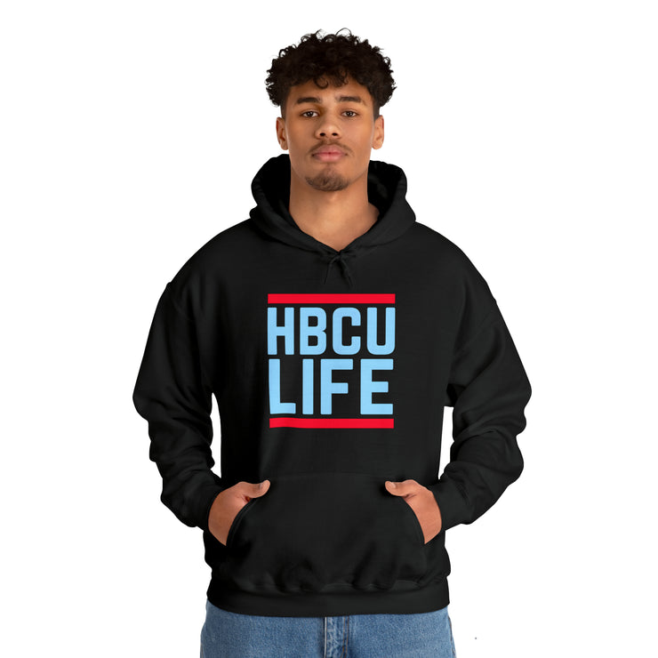 Classic HBCU LIFE Light Blue & Red School Colors Rep Delaware State University & Talladega College Unisex Hooded Sweatshirt