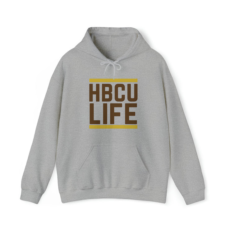 Classic HBCU LIFE Brown & Gold School Colors Rep Harris-Stowe State University Unisex Hooded Sweatshirt