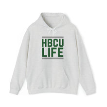 Load image into Gallery viewer, Classic HBCU LIFE Green &amp; Grey School Colors Rep Interdenominational Theological Center &amp; Shelton State Community College Unisex Hooded Sweatshirt
