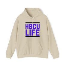 Load image into Gallery viewer, Classic HBCU LIFE Purple (Black, White &amp; Grey) School Colors Rep Paine College, Wiley College &amp; Arkansas Baptist College Unisex Hooded Sweatshirt
