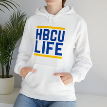Load image into Gallery viewer, Classic HBCU LIFE Navy Blue &amp; Gold School Colors Rep Fisk University, North Carolina A&amp;T State University, Lawson State Community College, Johnson C. Smith University &amp; Stillman College Unisex Hooded Sweatshirt
