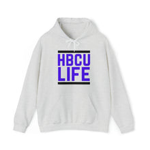 Load image into Gallery viewer, Classic HBCU LIFE Purple (Black, White &amp; Grey) School Colors Rep Paine College, Wiley College &amp; Arkansas Baptist College Unisex Hooded Sweatshirt
