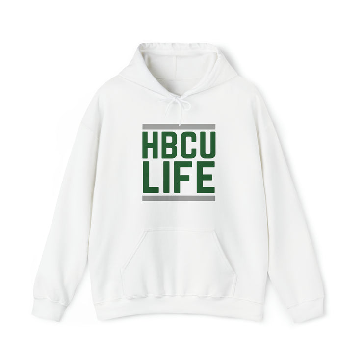 Classic HBCU LIFE Green & Grey School Colors Rep Interdenominational Theological Center & Shelton State Community College Unisex Hooded Sweatshirt