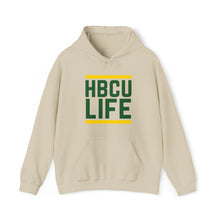 Load image into Gallery viewer, Classic HBCU LIFE Green &amp; Gold School Colors Rep Bishop State Community College, Concordia College, Selma, Wilberforce University &amp; Norfolk State University Unisex Hooded Sweatshirt
