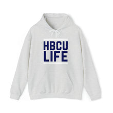 Load image into Gallery viewer, Classic HBCU LIFE Navy Blue and White School Colors Rep Jackson State University, Denmark Technical College, St. Augustine&#39;s University &amp; Lincoln University of Missouri Unisex Hooded Sweatshirt
