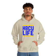 Load image into Gallery viewer, Classic HBCU LIFE Reflux Blue and Gold School Colors Rep Allen University &amp; Oakwood University Unisex Hooded Sweatshirt
