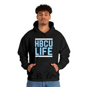 Classic HBCU LIFE Light Blue (Black, White & Grey) School Colors Rep Spelman College & Livingstone College Unisex Hooded Sweatshirt