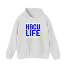 Load image into Gallery viewer, Classic HBCU LIFE Reflux Blue and White School Colors Rep Fayetteville State University, Selma University, J. F. Drake State Technical College, Hampton University, University of the Virgin Islands &amp; St. Philip&#39;s College Unisex Hooded Sweatshirt
